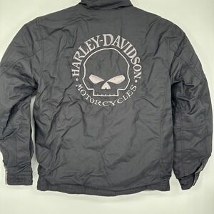 Harley-Davidson Reversible Bomber Jacket Mens Willie G Skull Canvas XL 2009